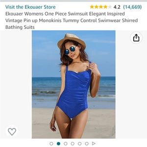 Blue maternity swimsuit never worn! - large